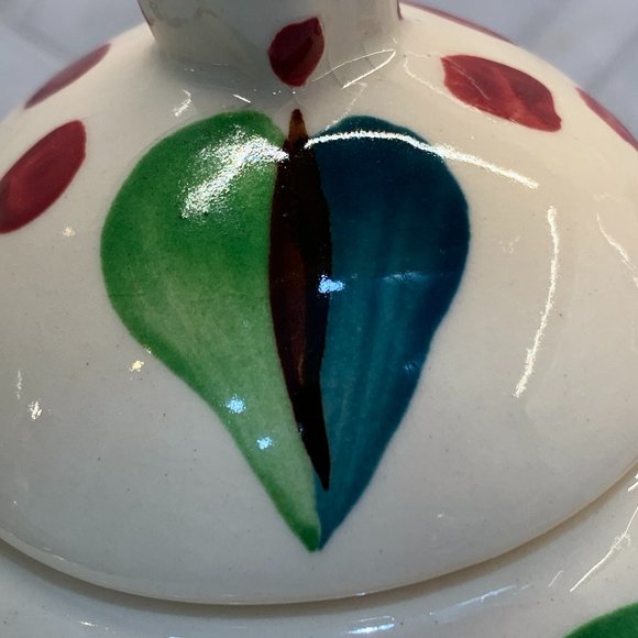 Purinton Slipware Apple Teapot with Lid 6" 1940-1950 - Picture 12 of 16